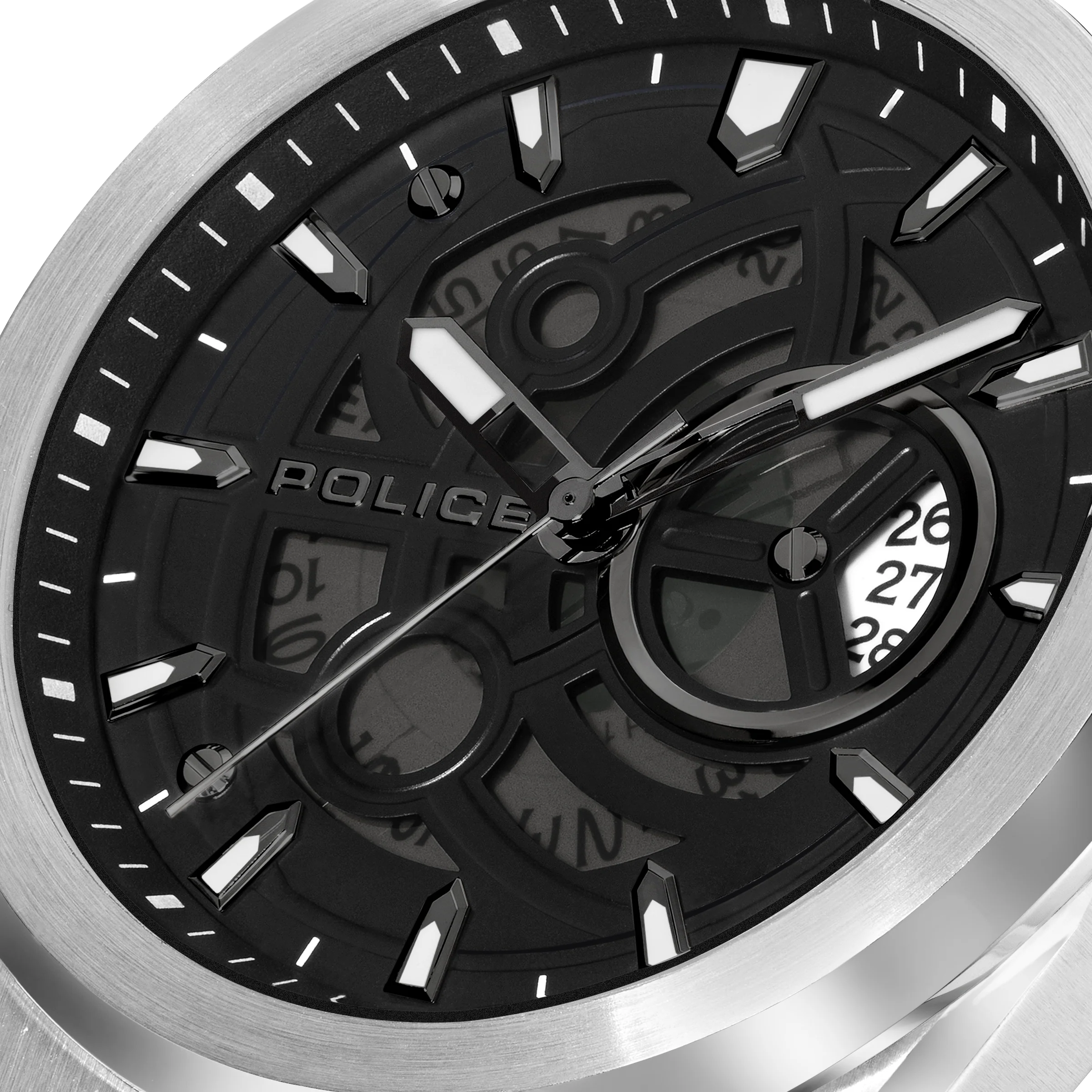 Police Steel Case, Black Dial, Steel Watch - Image 4