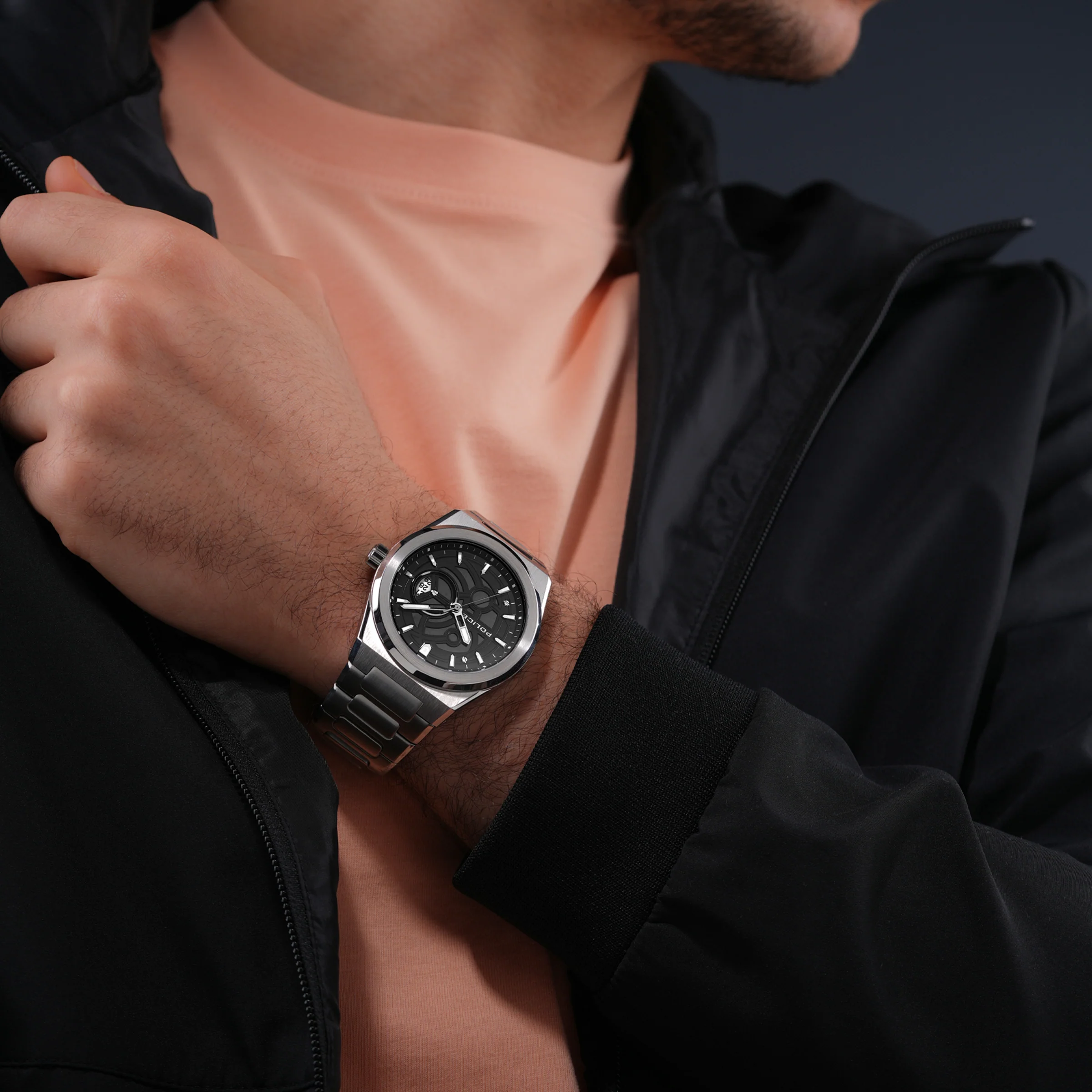 Police Steel Case, Black Dial, Steel Watch - Image 5