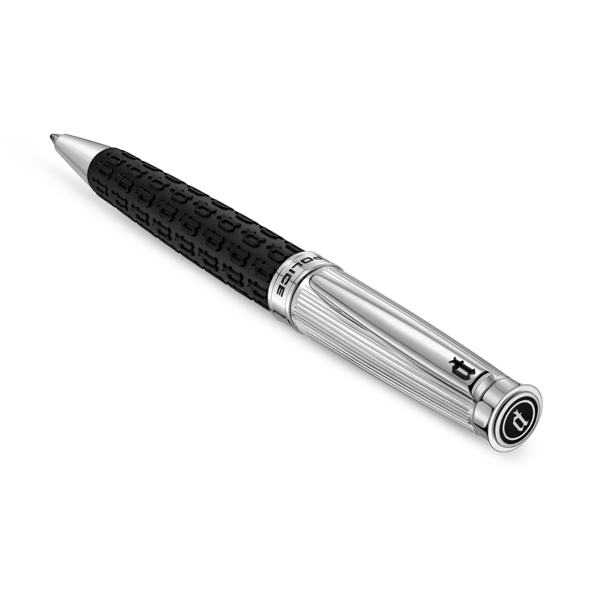 Police Texture Black P Logo With Shiny Steel Gordon's Pen - Image 2