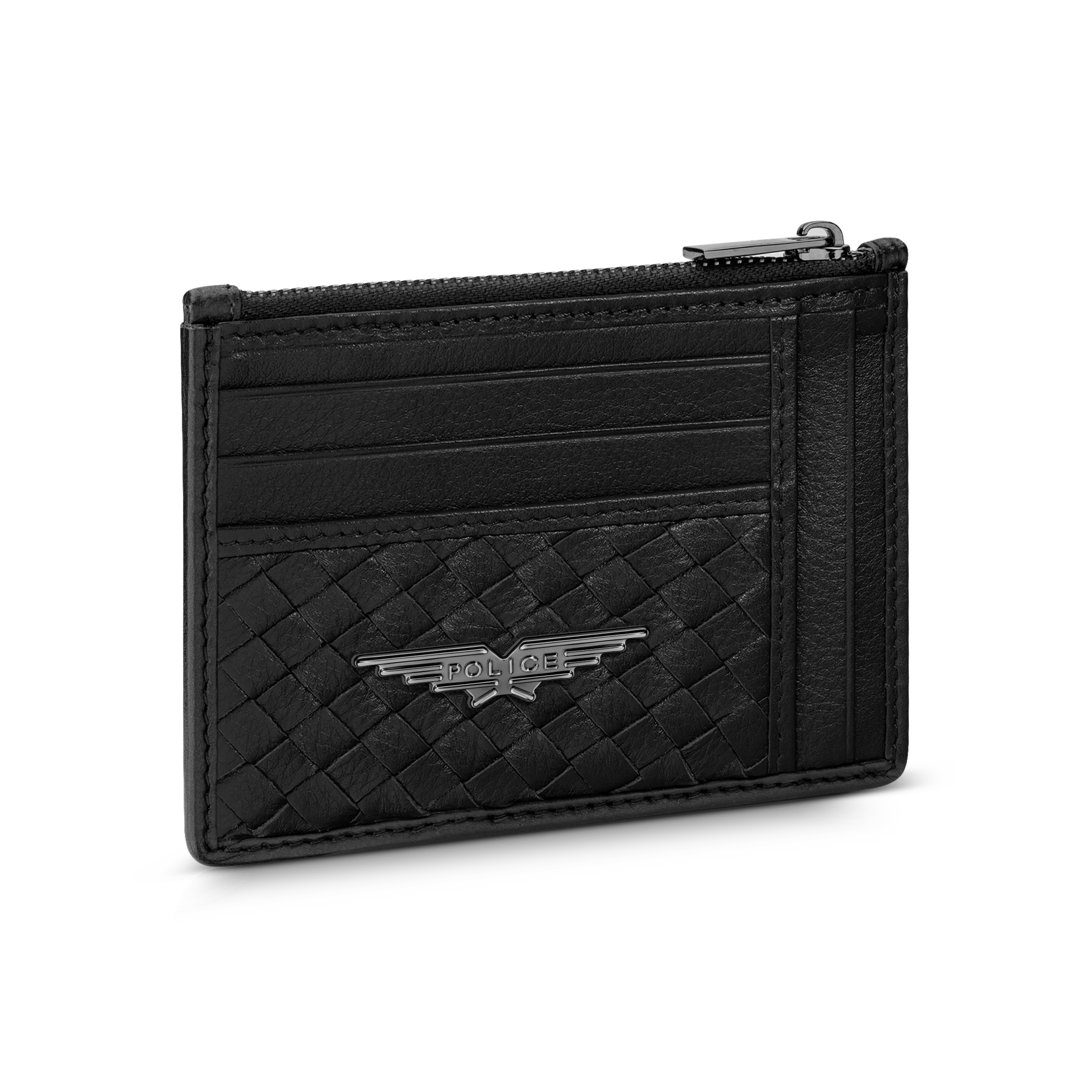 POLICE WEAVE GENTS CARD CASE BLACK - Image 3
