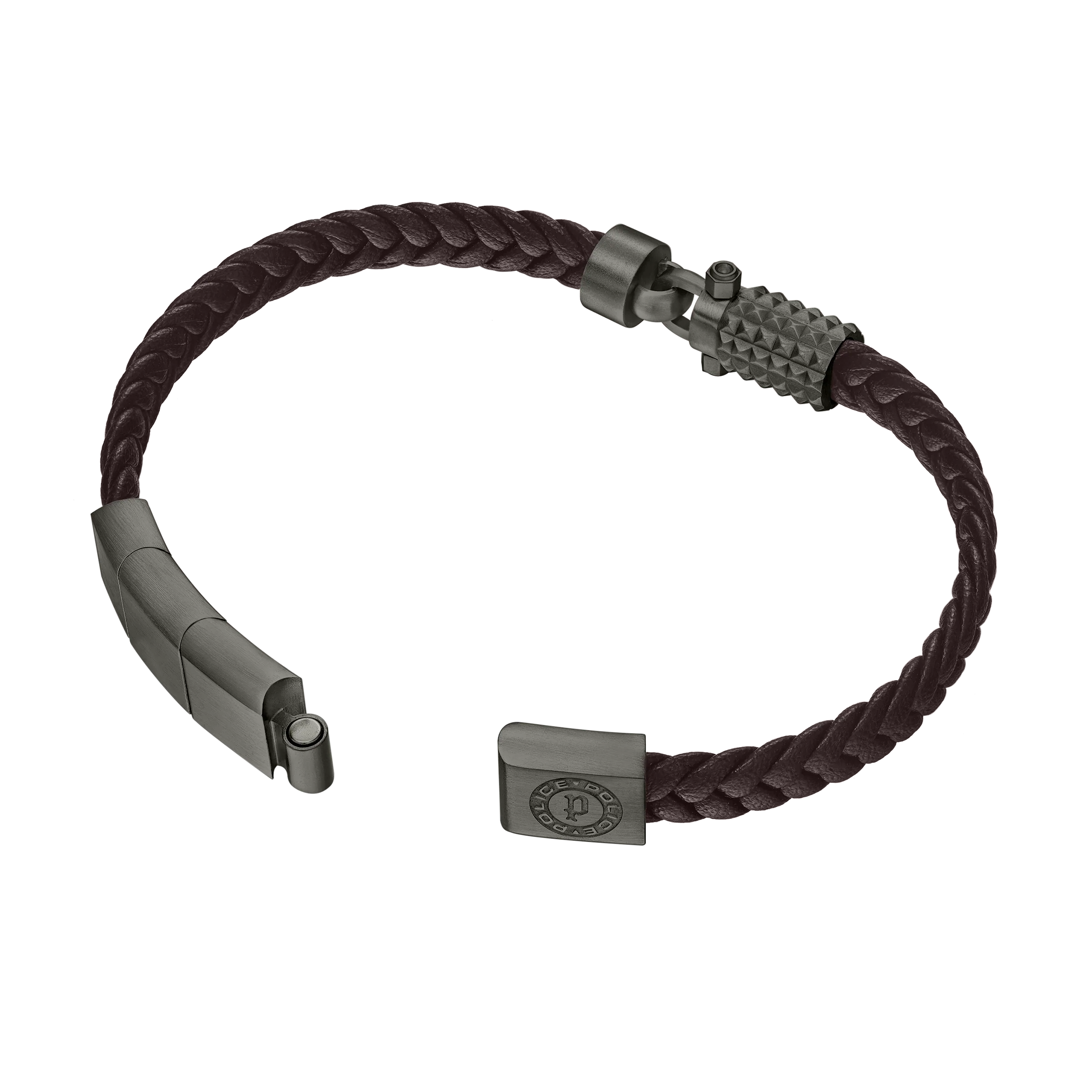 Police Wrath Men's Brown & Grey Bracelet Stainless Steel - Image 2
