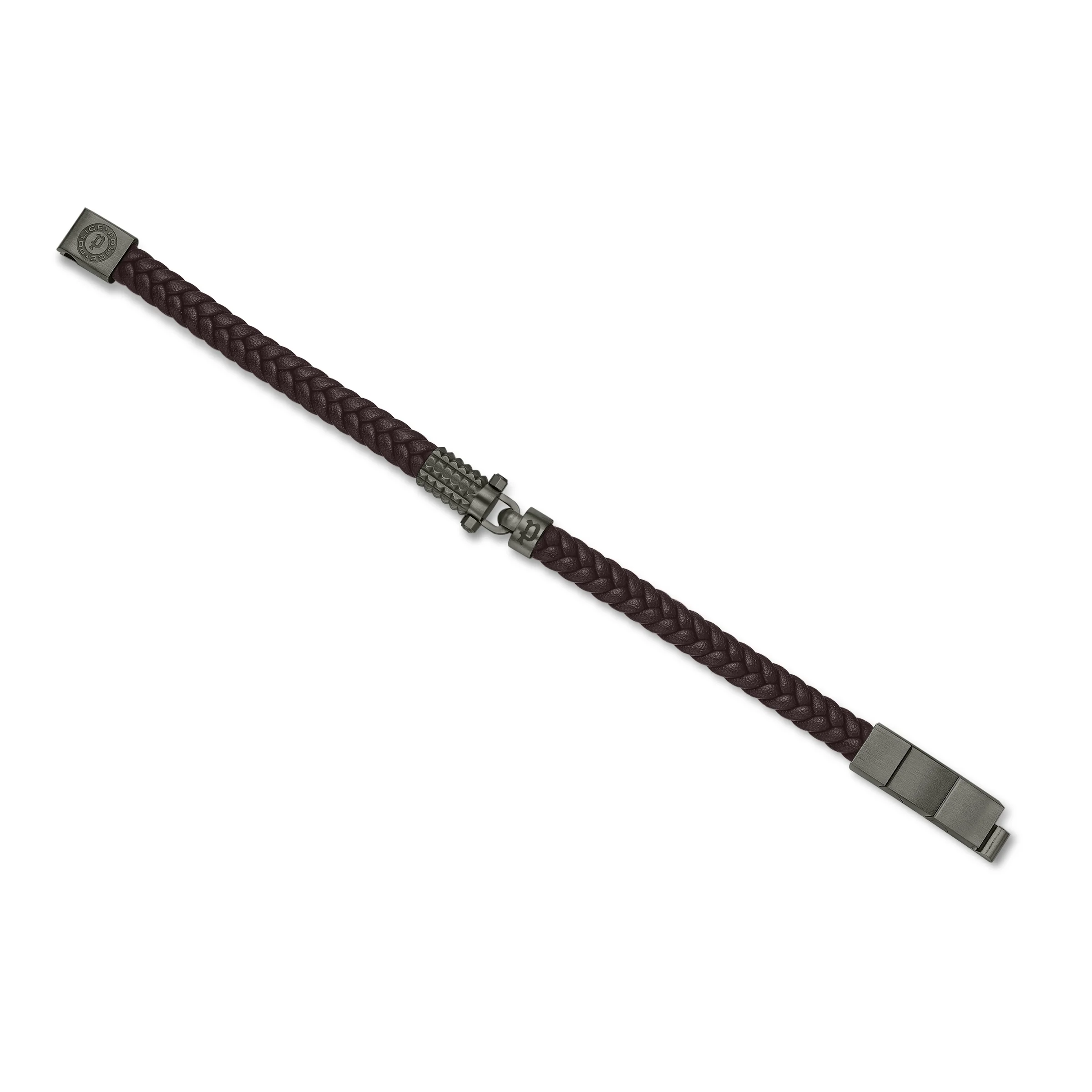 Police Wrath Men's Brown & Grey Bracelet Stainless Steel - Image 3