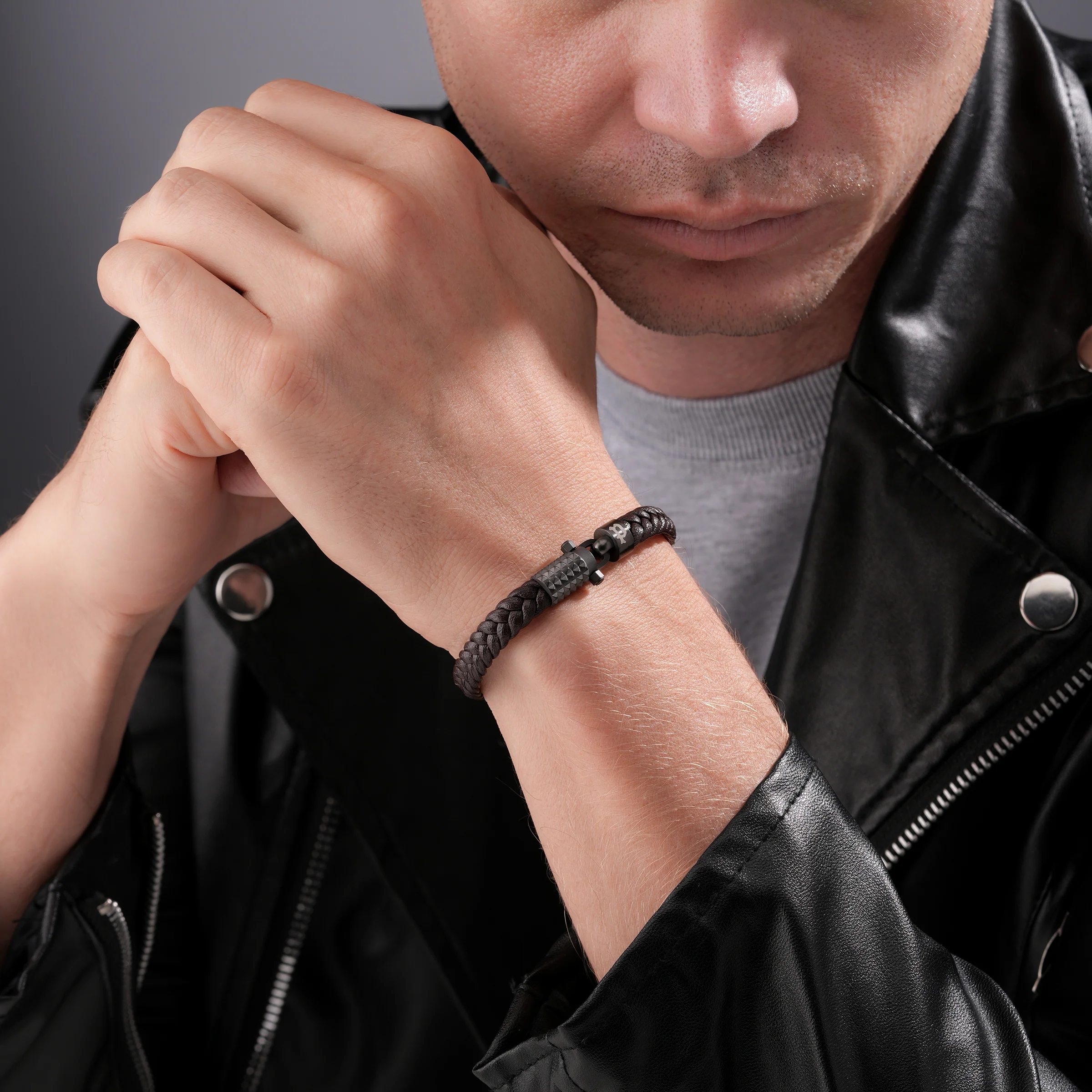 Police Wrath Men's Brown & Grey Bracelet Stainless Steel - Image 4