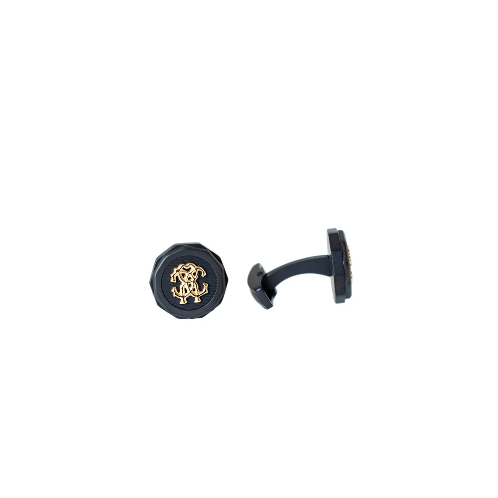 Roberto Cavalli Cufflinks Black With Ip Gold - Image 3