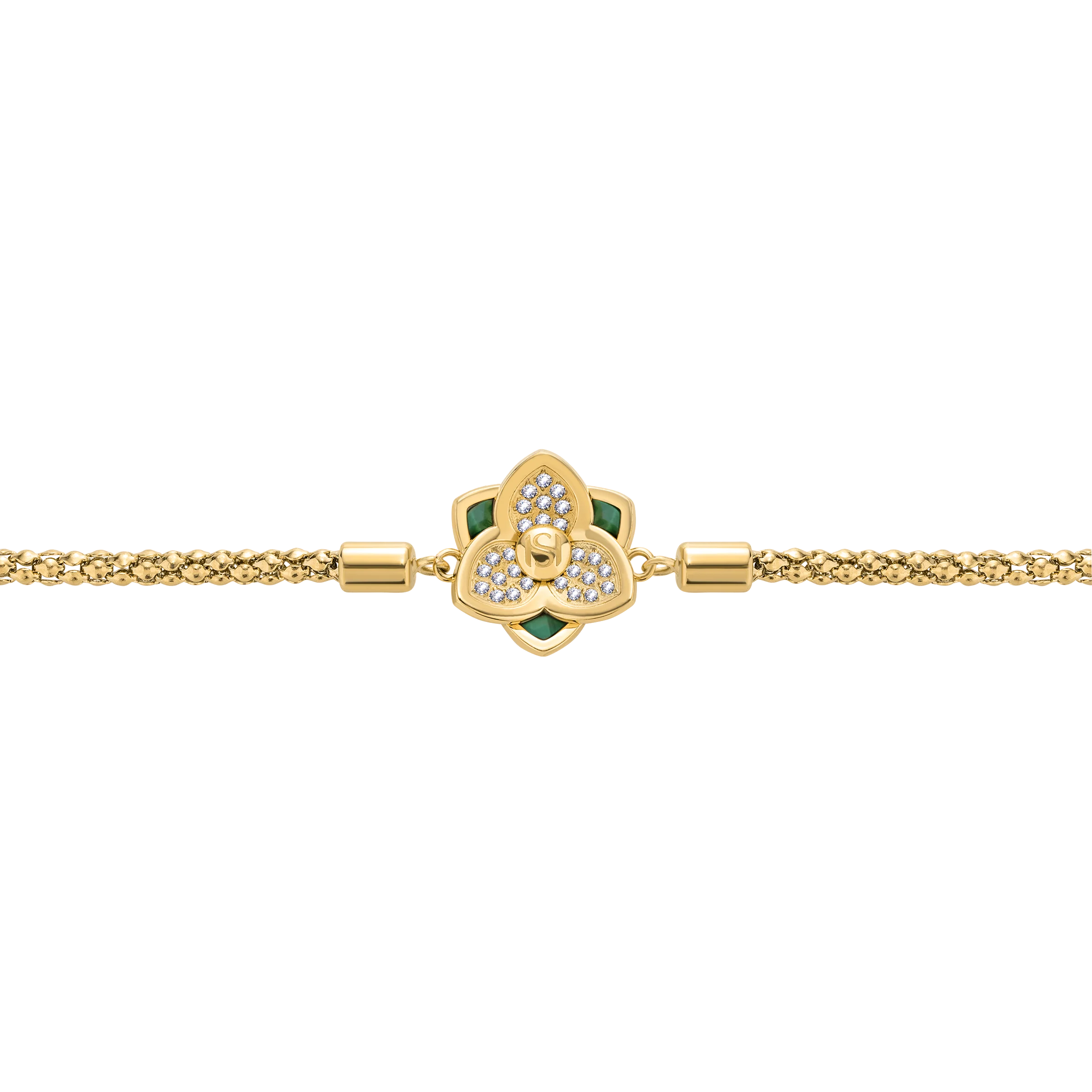 Saint Honore Burj Six Flow Petals Malachite Bracelet with SH Logo - Image 2