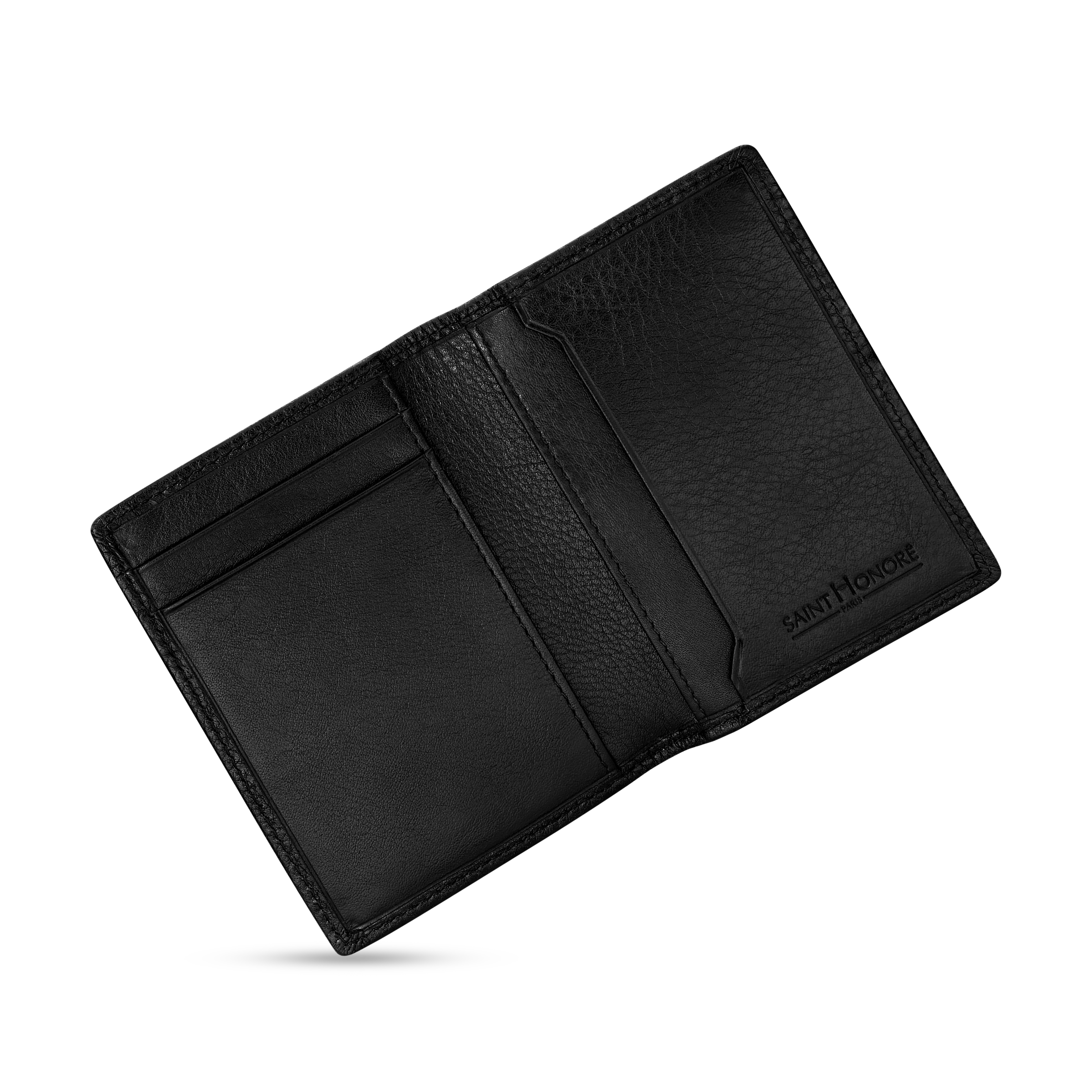 Saint Honore Meal Cross Grain Black Leather Card Holder - Image 3