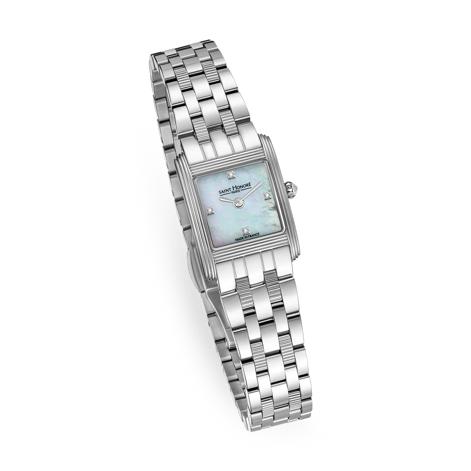 Saint Honore Stainless Steel Case with White Mother of Pearl Dial & 4 Diamonds - Image 2