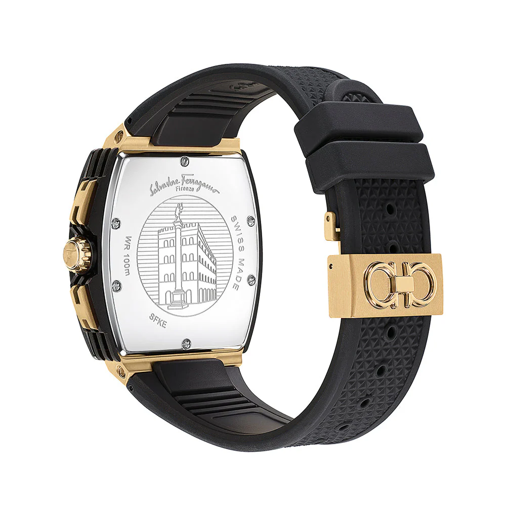 Ferragamo F-80 Tonneau Chrono Silicone Watch - Image 2