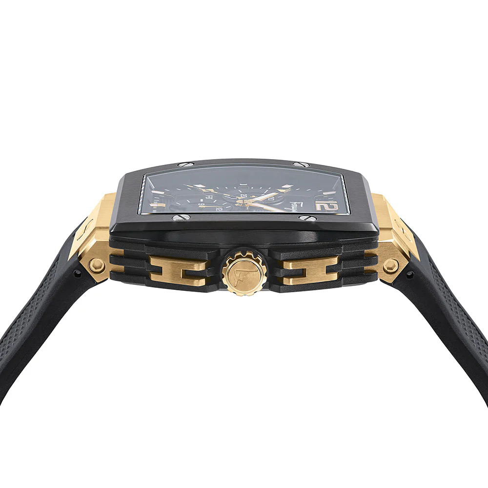 Ferragamo F-80 Tonneau Chrono Silicone Watch - Image 3