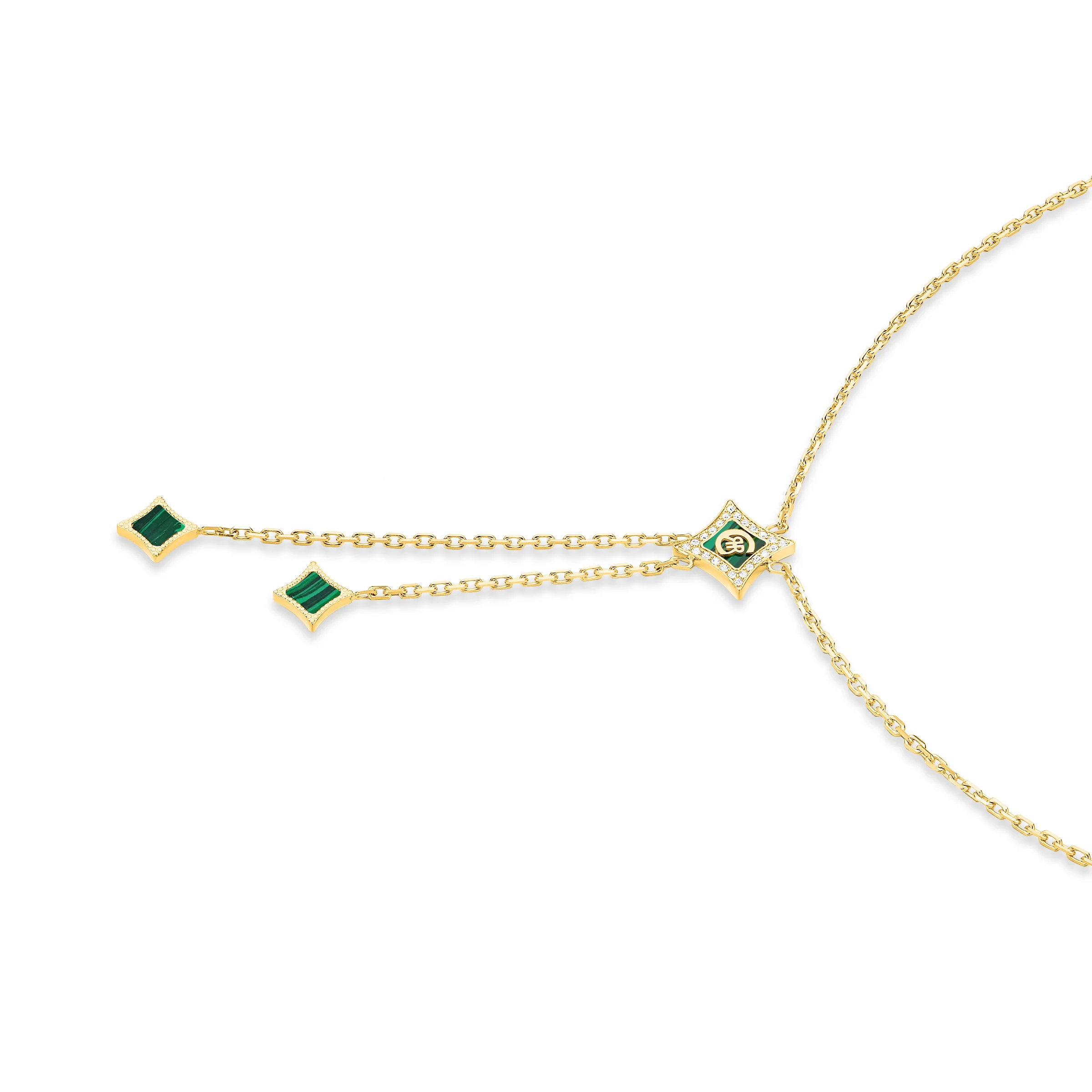 SILVIA Malachite Pendant Gold-Tone Necklace - Image 2