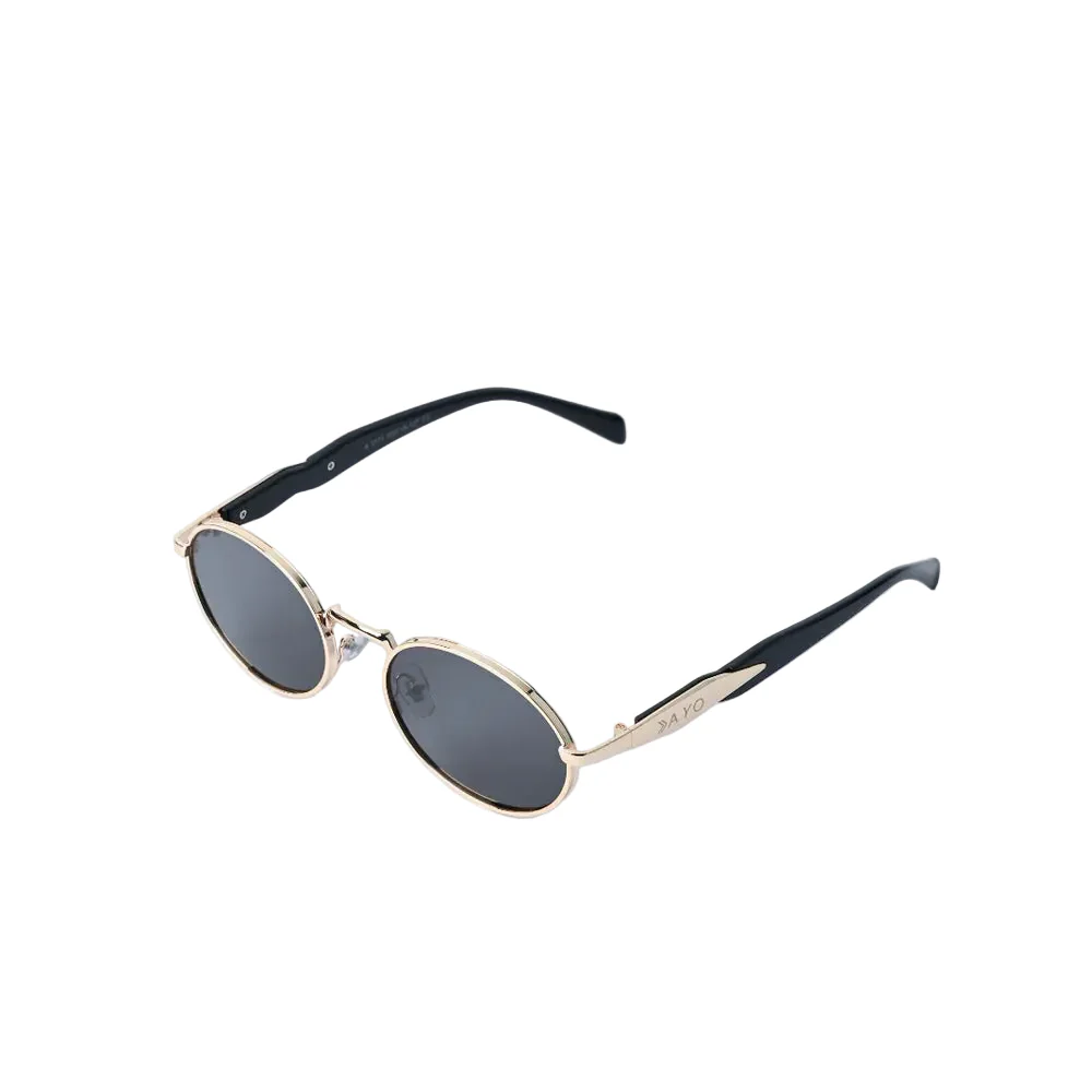 Vayo Gleam Metal Sunglass Gold Frame Black - Image 2