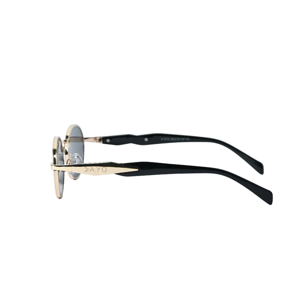 Vayo Gleam Metal Sunglass Gold Frame Black - Image 3