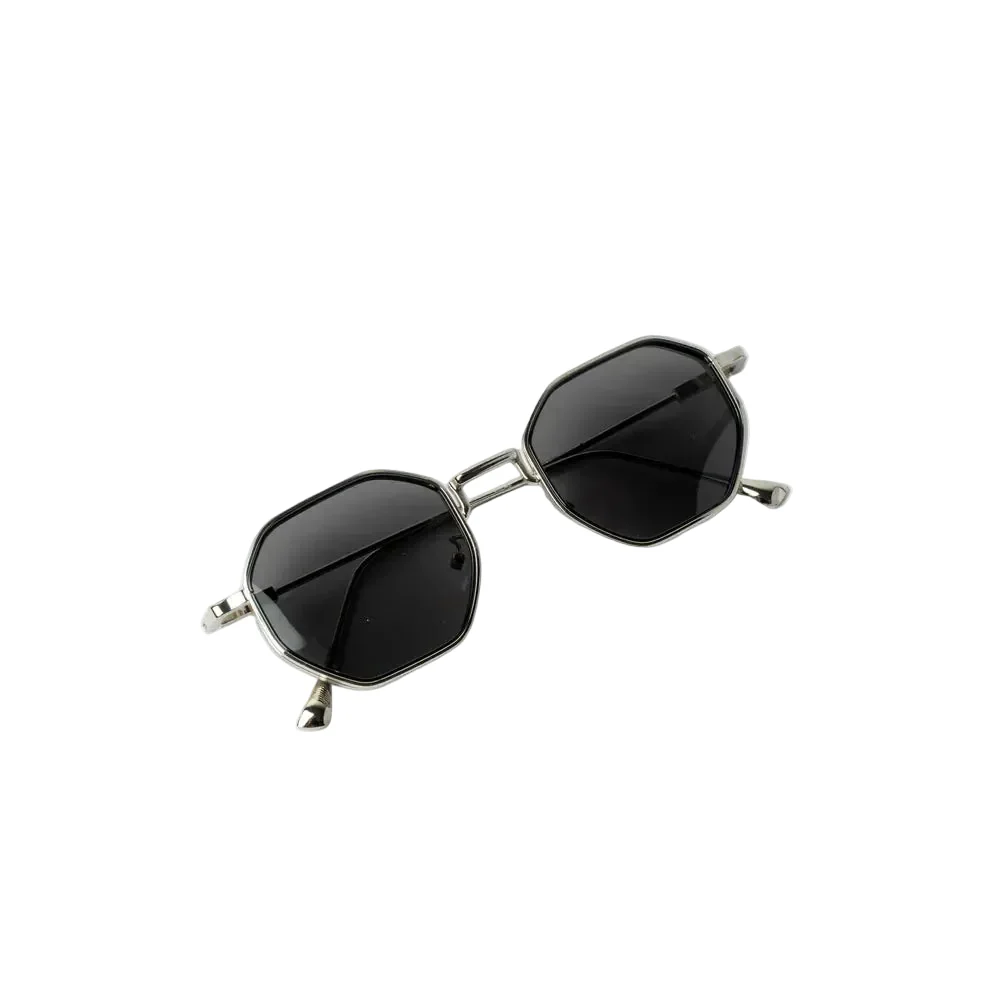 Vayo Polygon Metal Frame Sunglass Brown - Image 2