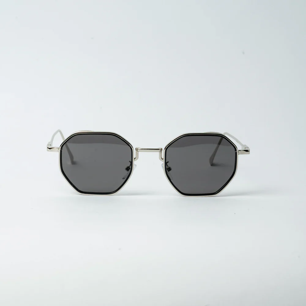 Vayo Polygon Metal Frame Sunglass Brown - Image 4